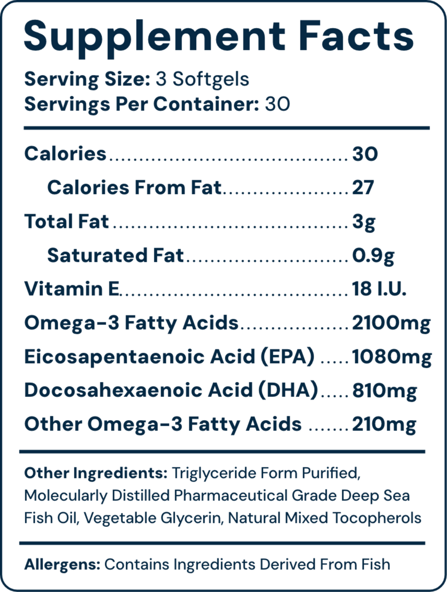 N4 Fish Oil supplement facts